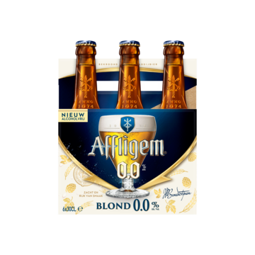 Affligem Blond 0.0 Alcoholvrij Bier Fles 6 x 30 cl