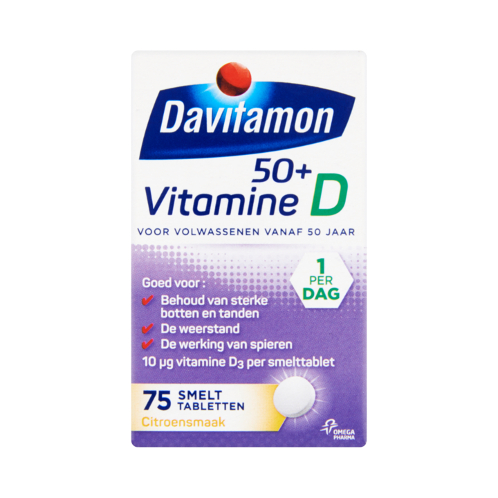 Davitamon Vitamine D 50 Citroensmaak 75 Smelttabletten 10g