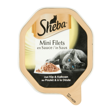 Sheba Kattenvoer Nat Mini Filets in Saus Kip & Kalkoen Kuipje 85 g bij