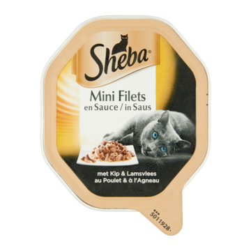 Sheba Kattenvoer Nat Mini Filets in Saus Kip & Lam Kuipje 85 g bij