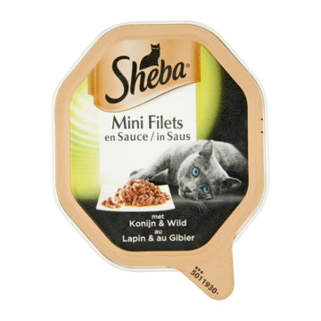 Sheba Kattenvoer Nat Mini Filets in Saus Konijn en Wild Kuipje 85 g