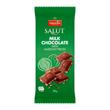 Mauxion Salut Milk Chocolate with Hazelnut Pieces 100 g bij Jumbo
