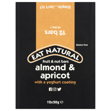Eat Natural Fruit & Nut Bars Amandel & Abrikoos met een Yoghurtlaagje 12 x 50 g