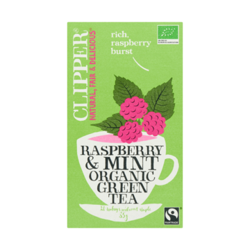 Clipper Raspberry & Mint Organic Green Tea 20 Zakjes 35 g bij Jumbo