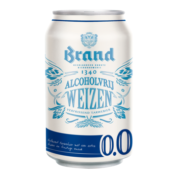 Brand Weizen 0.0 Alcoholvrij Bier Blik 33 cl