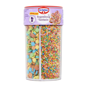 Dr. Oetker Sprinkles Regenboog Fantasie Mix 152g, Choco Fantasie Mix 129g - Voordeelverpakking - Taartdecoratie - Cupcakes, Koekjes en Gebak versiering  - Het Feestelijk Decoreren