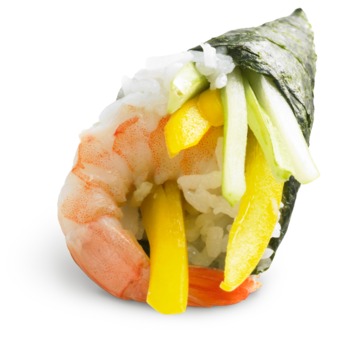 Temaki sushi cocktailgarnalen