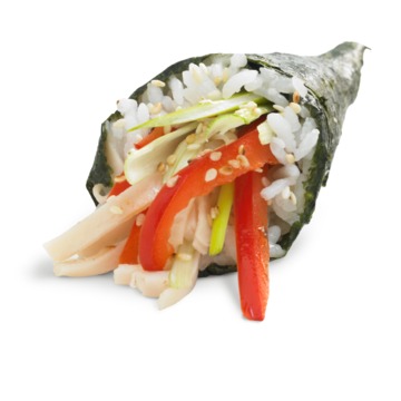 Temaki sushi gerookte kip