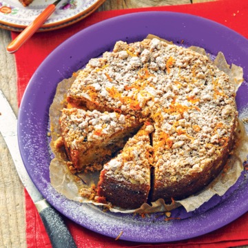 Mandarijnen-kruimelcake met koekkruiden