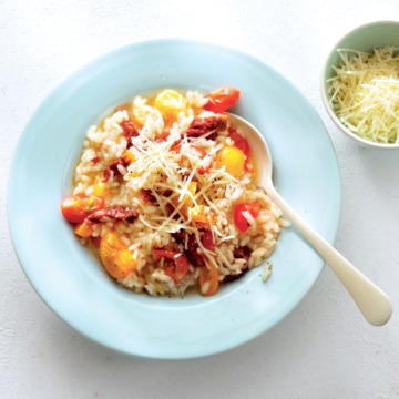 Vegetarische risotto met tomaatjes
