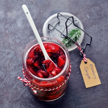 Cranberry-appelcompote met kardemom