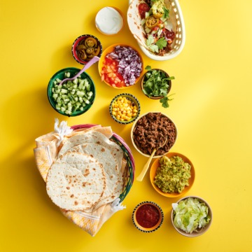 Soft taco’s met gehakt en guacamole